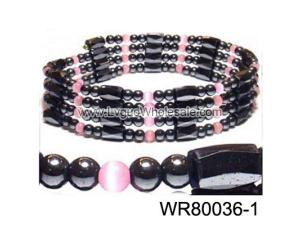 36inch Pink Cat's Eye Opal Magnetic Wrap Bracelet Necklace All in One Set